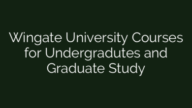 Wingate University Courses for Undergradutes and Graduate Study