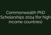 Commonwealth PhD Scholarships 2024 (for high income countries)