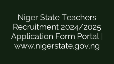 Niger State Teachers Recruitment 2024/2025 Application Form Portal | www.nigerstate.gov.ng
