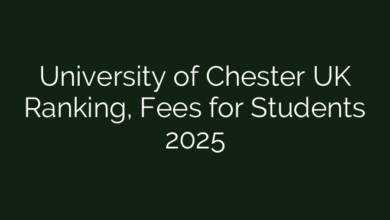 University of Chester UK Ranking, Fees for Students 2025