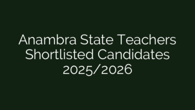 Anambra State Teachers Shortlisted Candidates 2025/2026