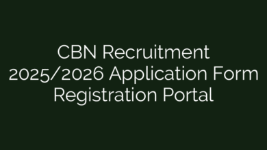CBN Recruitment 2025/2026 Application Form Registration Portal