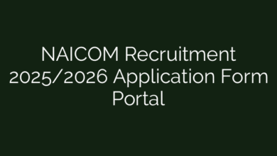 NAICOM Recruitment 2025/2026 Application Form Portal