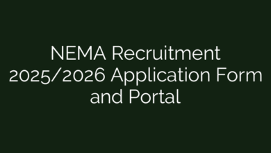 NEMA Recruitment 2025/2026 Application Form and Portal