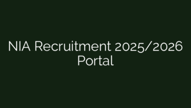 NIA Recruitment 2025/2026 Portal