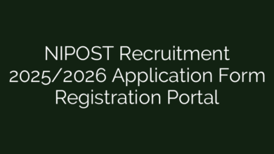 NIPOST Recruitment 2025/2026 Application Form Registration Portal