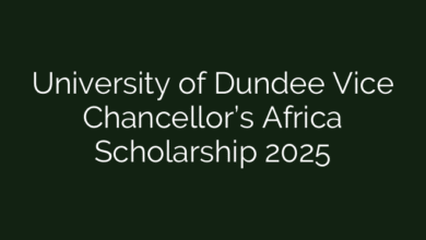 University of Dundee Vice Chancellor’s Africa Scholarship 2025