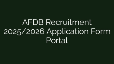 AFDB Recruitment 2025/2026 Application Form Portal