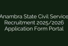 Anambra State Civil Service Recruitment 2025/2026 Application Form Portal