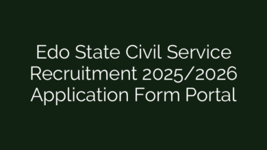 Edo State Civil Service Recruitment 2025/2026 Application Form Portal