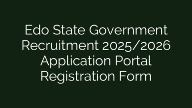 Edo State Government Recruitment 2025/2026 Application Portal Registration Form