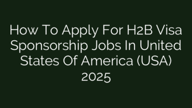 How To Apply For H2B Visa Sponsorship Jobs In United States Of America (USA) 2025