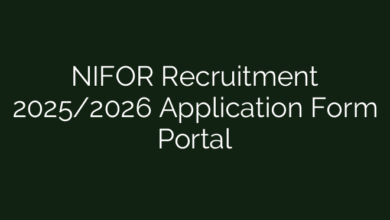 NIFOR Recruitment 2025/2026 Application Form Portal