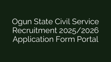 Ogun State Civil Service Recruitment 2025/2026 Application Form Portal