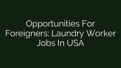 Opportunities For Foreigners: Laundry Worker Jobs In USA