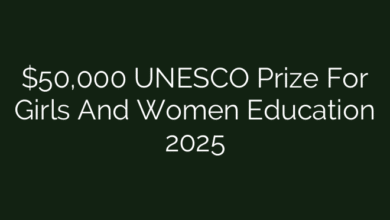 $50,000 UNESCO Prize For Girls And Women Education 2025