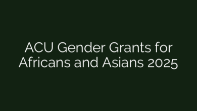 ACU Gender Grants for Africans and Asians 2025