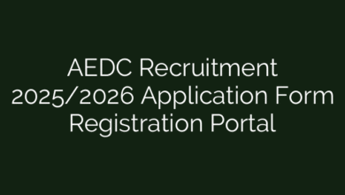 AEDC Recruitment 2025/2026 Application Form Registration Portal