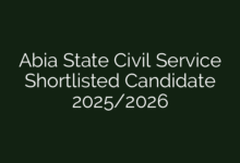 Abia State Civil Service Shortlisted Candidate 2025/2026