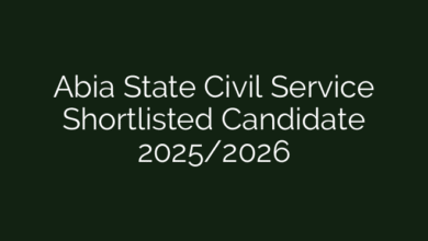 Abia State Civil Service Shortlisted Candidate 2025/2026