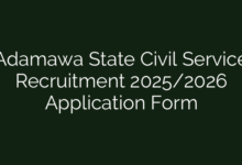 Adamawa State Civil Service Recruitment 2025/2026 Application Form