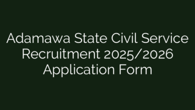 Adamawa State Civil Service Recruitment 2025/2026 Application Form