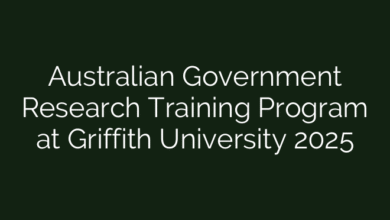 Australian Government Research Training Program at Griffith University 2025