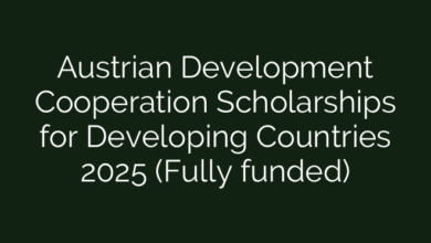 Austrian Development Cooperation Scholarships for Developing Countries 2025 (Fully funded)