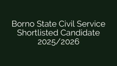 Borno State Civil Service Shortlisted Candidate 2025/2026