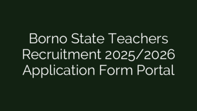 Borno State Teachers Recruitment 2025/2026 Application Form Portal