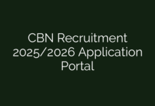 CBN Recruitment 2025/2026 Application Portal