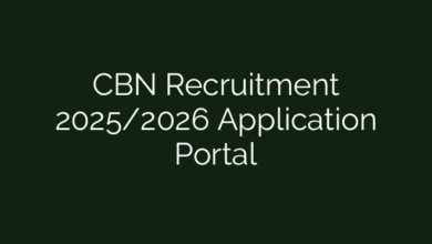 CBN Recruitment 2025/2026 Application Portal