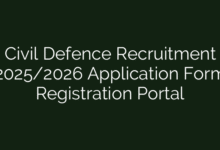 Civil Defence Recruitment 2025/2026 Application Form Registration Portal