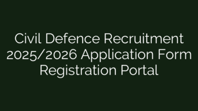 Civil Defence Recruitment 2025/2026 Application Form Registration Portal