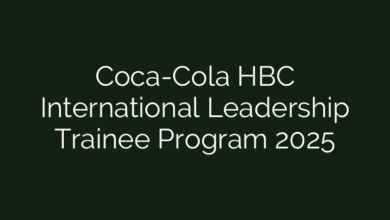 Coca-Cola HBC International Leadership Trainee Program 2025