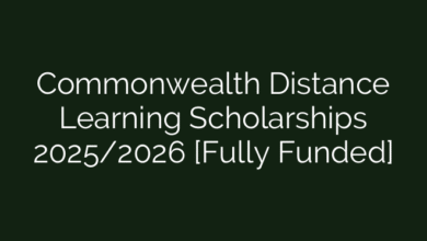 Commonwealth Distance Learning Scholarships 2025/2026 [Fully Funded]