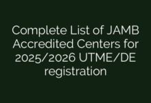 Complete List of JAMB Accredited Centers for 2025/2026 UTME/DE registration
