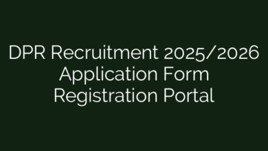 DPR Recruitment 2025/2026 Application Form Registration Portal