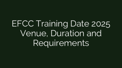 EFCC Training Date 2025 Venue, Duration and Requirements