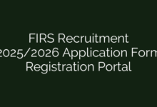 FIRS Recruitment 2025/2026 Application Form Registration Portal