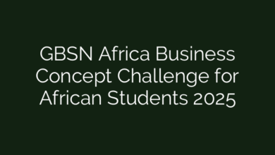 GBSN Africa Business Concept Challenge for African Students 2025