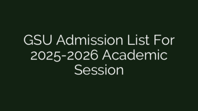 GSU Admission List For 2025-2026 Academic Session