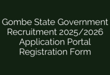 Gombe State Government Recruitment 2025/2026 Application Portal Registration Form