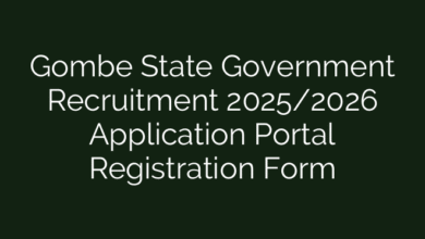 Gombe State Government Recruitment 2025/2026 Application Portal Registration Form
