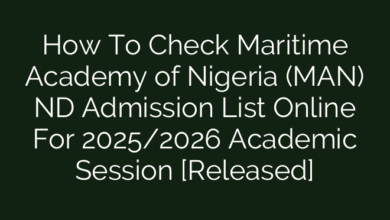 How To Check Maritime Academy of Nigeria (MAN) ND Admission List Online For 2025/2026 Academic Session [Released]