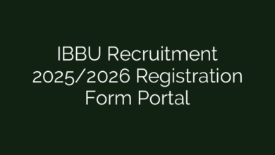 IBBU Recruitment 2025/2026 Registration Form Portal