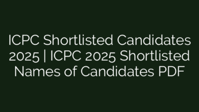 ICPC Shortlisted Candidates 2025 | ICPC 2025 Shortlisted Names of Candidates PDF