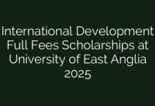 International Development Full Fees Scholarships at University of East Anglia 2025