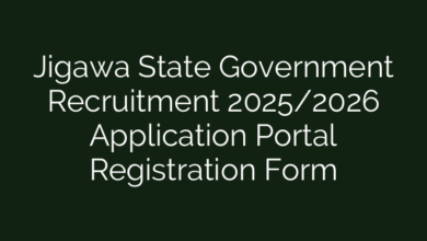 Jigawa State Government Recruitment 2025/2026 Application Portal Registration Form