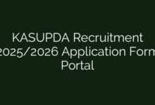 KASUPDA Recruitment 2025/2026 Application Form Portal
